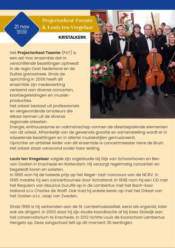 Projectorkest Twente & Louis ten Vregelaar in Hengelo
